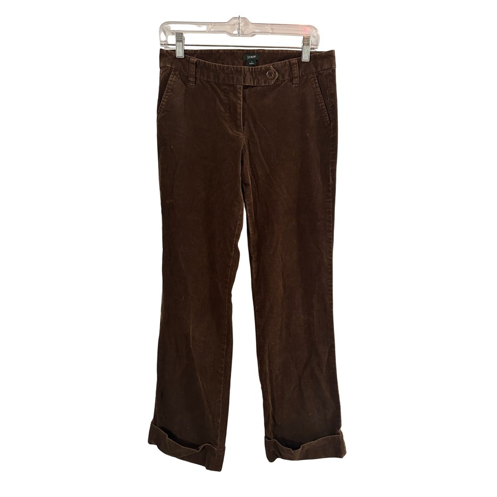 J. Crew Brown Corduroy City Fit Pants with Cuffed Hem Size 4